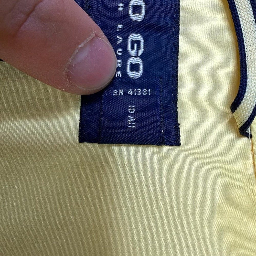 Vintage Polo Golf Ralph Lauren Rain Jacket Yellow Full Zip Packable Mens Size XL - Picture 8 of 12